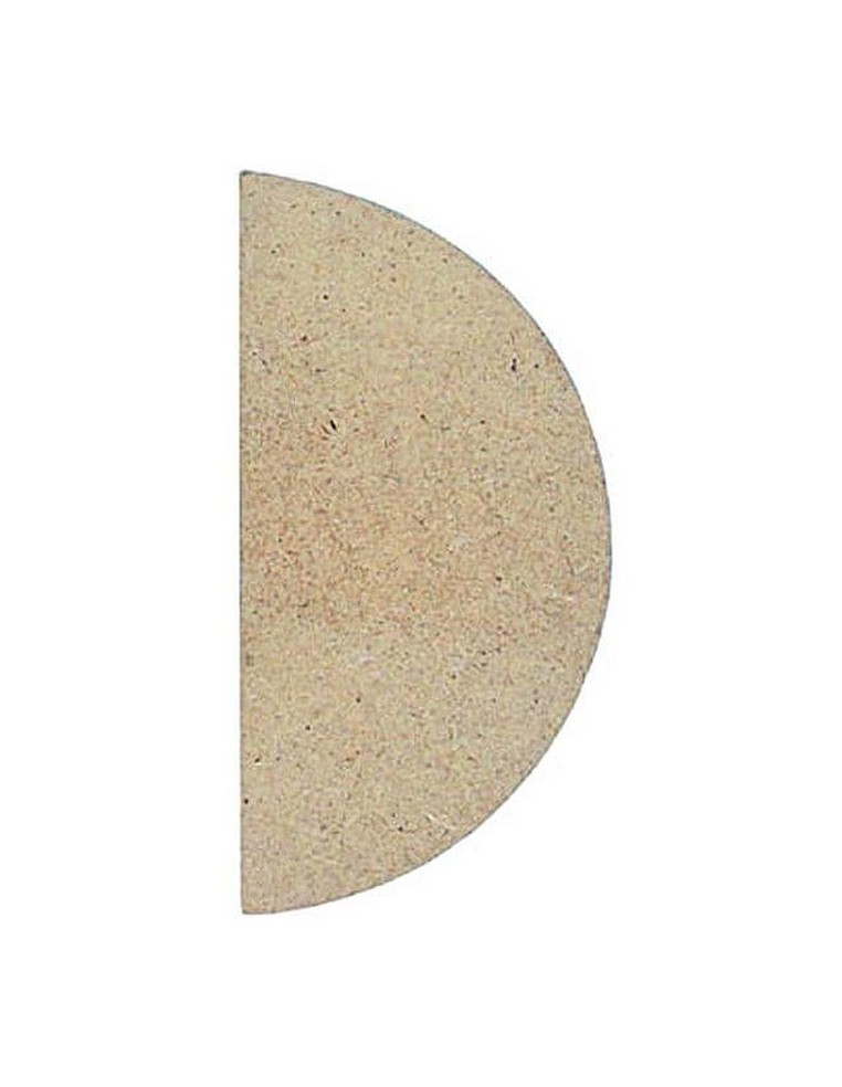 Silueta Madera DM Medio círculo 75x40 mm ideal para pintar o aplicar decoupage.