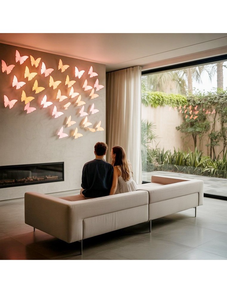 Muestra que enamora: pared decorada con siluetas madera DM. La silueta que se vende son Flores gruesas 265 x 126 mm.