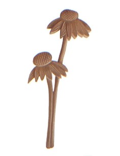 Silueta Madera DM Flores Gruesas 265x126mm para decorar lienzos, cajas y muebles.
