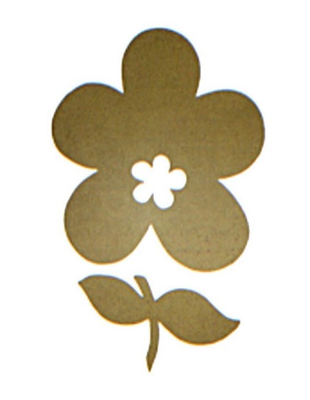 Set Siluetas Madera DM Flor con Hojas 300x270mm para decorar lienzos, cajas, paredes, puertas y mucho más.