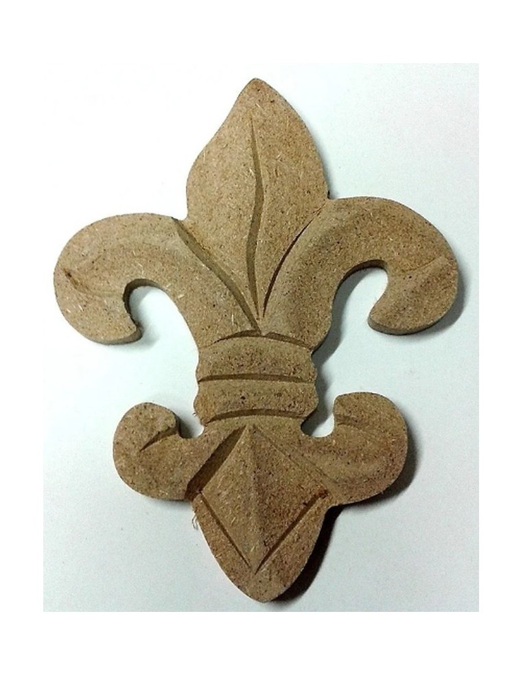 Silueta Madera DM Flor de lis 85x65 mm para decorar y personalizar tus manualidades.
