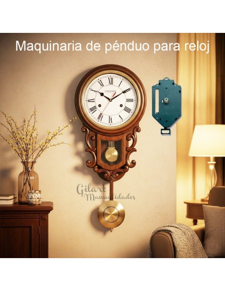 Reloj con maquinaria de péndulo y eje de 13 mm.