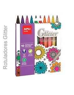 ¡Transforma tus dibujos en obras de arte! Rotuladores Glitter Apli para creaciones brillantes.