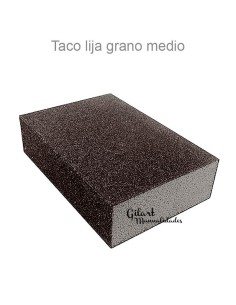 Taco lija grano medio, ideal para lijar y lograr un acabado perfecto en madera, metal o pintura.