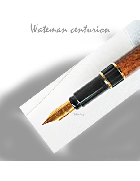 Pluma estilográfica Waterman Ideal chapado oro 18 K. detalle plumín Pluma estilográfica Waterman Ideal chapado oro 18 K. detalle plumín