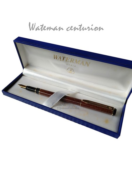 Pluma estilográfica Waterman Centurión laca marrón y detalles chapados en oro.