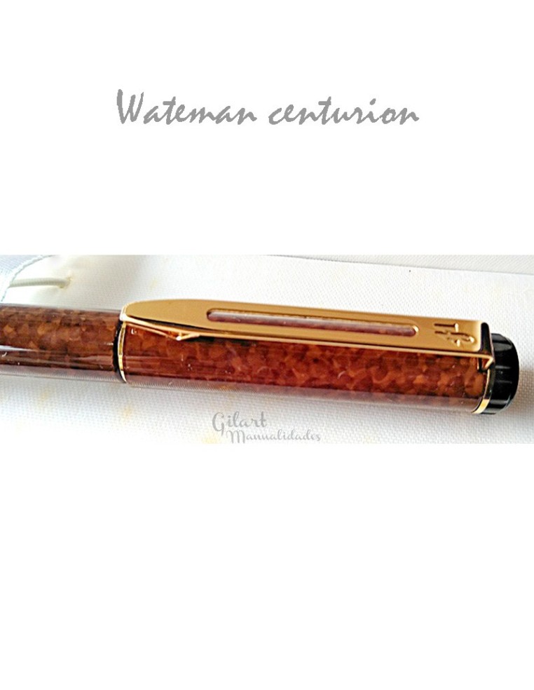 Detalle del clip y el capuchón de la pluma estilográfica Waterman Centurión.