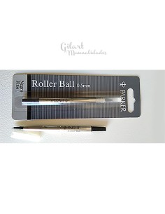 Recambio rollerball Parker negro punta fina para escritura fluida y de calidad.