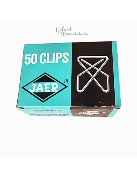 Clips Mariposa Jaer cromados 40x30 mm, ideales para organizar papeles y documentos.