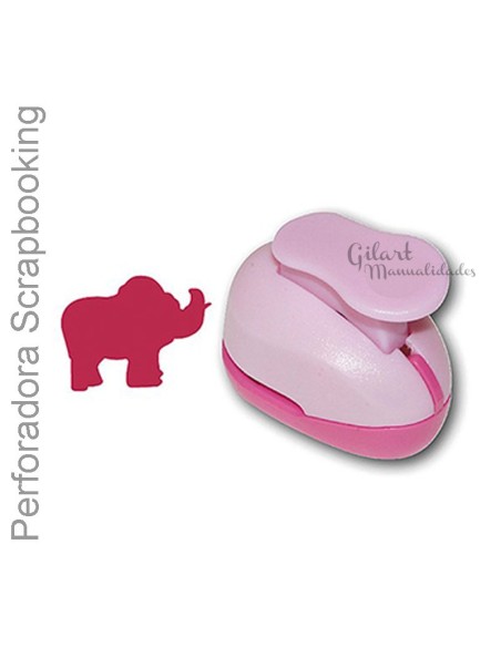 Perforadora elefante mini Stamperia para scrapbooking y manualidades con papel y goma eva.