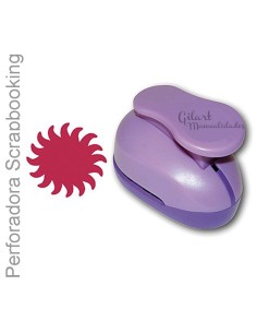 Perforadora sol mediana Stamperia para scrapbooking, ideal para papel, cartulina y goma Eva.