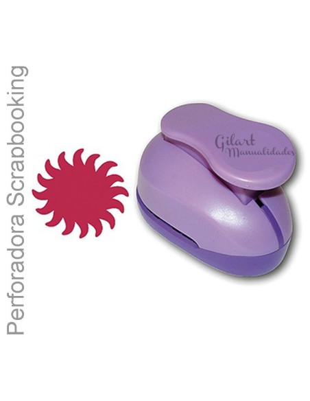 Perforadora sol mediana Stamperia para scrapbooking, ideal para papel, cartulina y goma Eva.