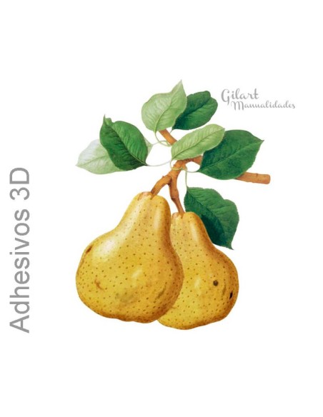 Pegatinas 3D Peras 10x10cm, para decorar paredes, muebles y manualidades en general. Pegatinas 3D Peras 10x10cm, para decorar paredes, muebles y manualidades en general.