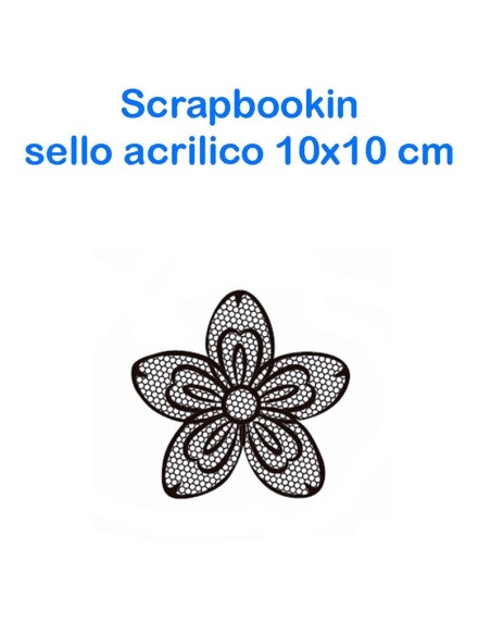 Sello acrílico Stamperia de 10x10cm con diseño de flor para scrapbooking y manualidades.