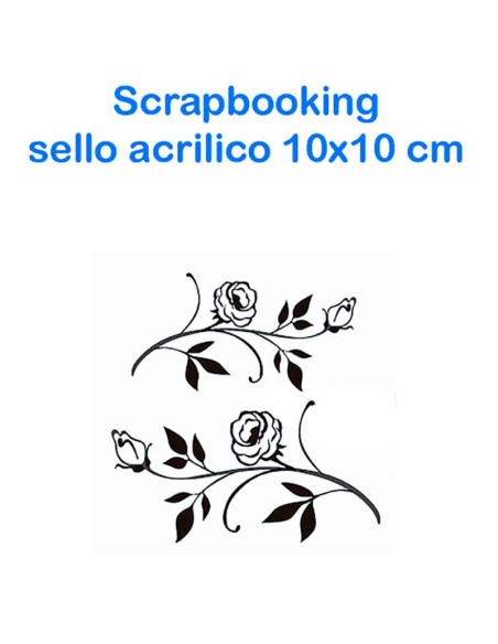 Sello acrílico Stamperia de 10x10cm con diseño de rosas para scrapbooking.