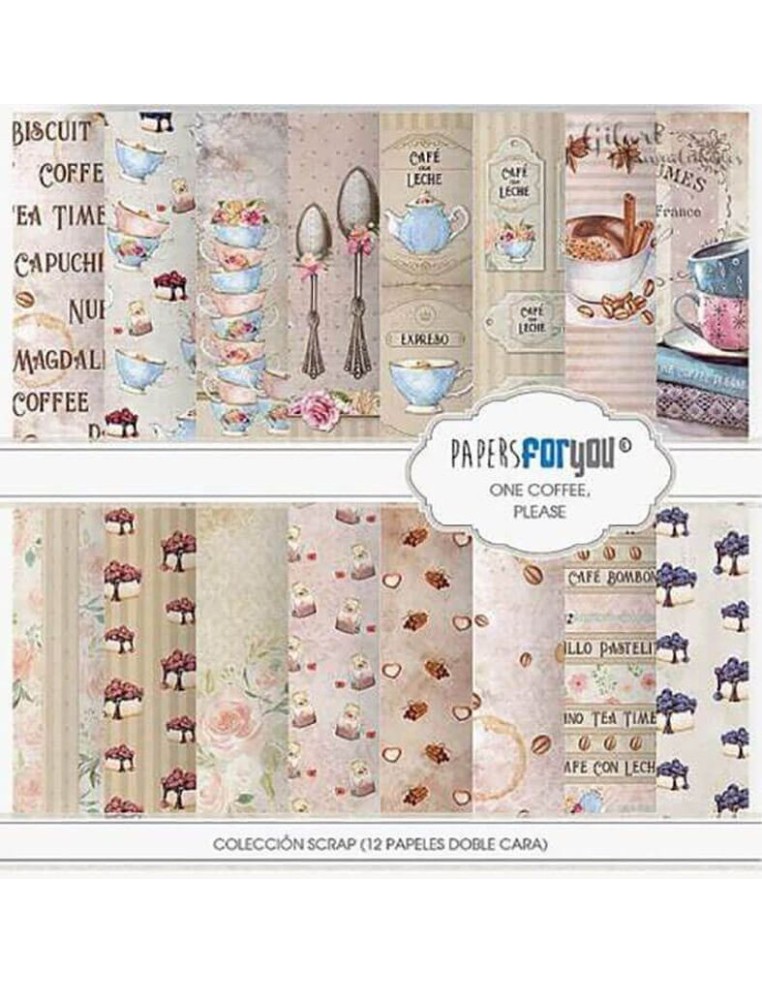 Bloc de papel scrapbooking Papers For You One Coffee Please para manualidades y álbumes.