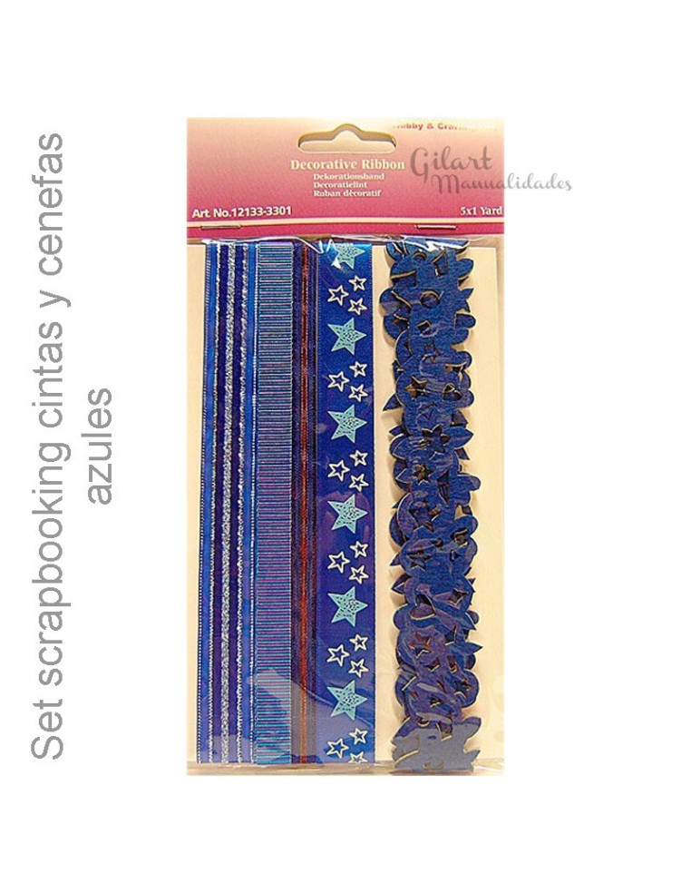 Cintas y cenefas azules scrapbooking set 5 90 cm para decorar tarjetas y álbumes