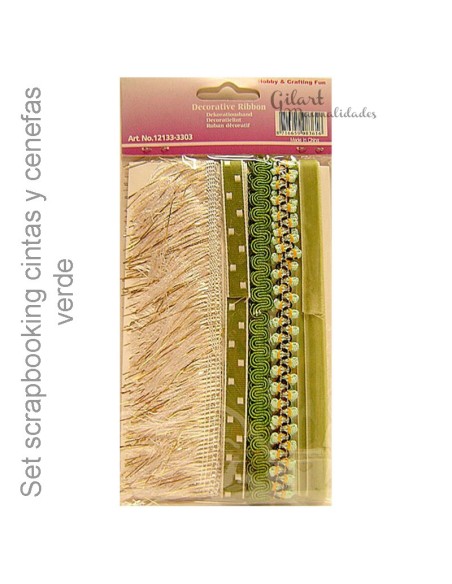 Cintas y cenefas verdes scrapbooking set 5 90 cm para decorar tarjetas y álbumes