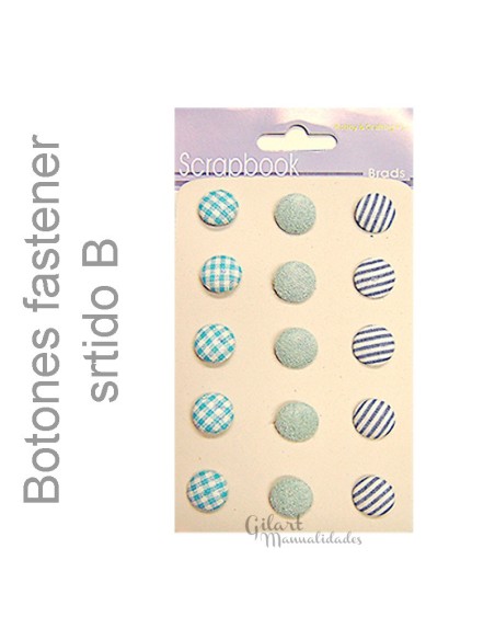 Set 15 botones entelados con cierre surtido B, ideales para costura y scrapbooking Set 15 botones entelados con cierre surtido B, ideales para costura y scrapbooking