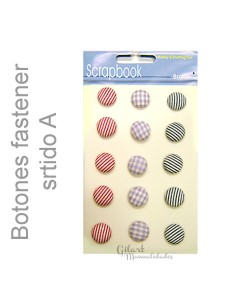 Set 15 botones entelados con cierre surtido A, ideales para costura y scrapbooking
