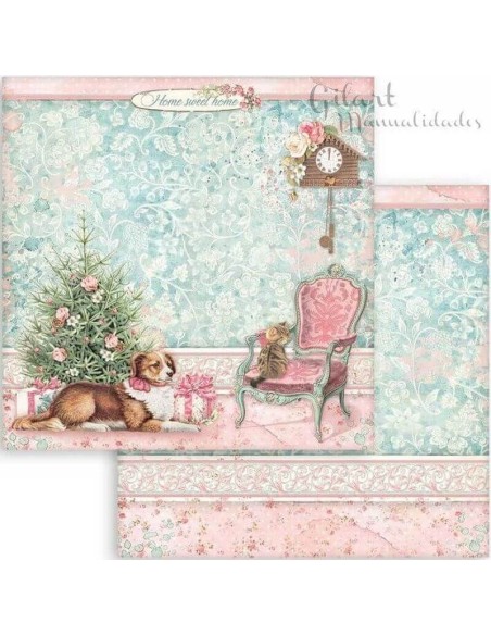 Hogar dulce hogar: un rincón acogedor con árbol de Navidad, perro, gato y reloj. Hogar dulce hogar: un rincón acogedor con árbol de Navidad, perro, gato y reloj.