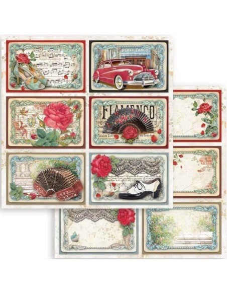 Papeles scrapbooking Desire Stamperia 30,5x30,5 cm, motivos, etiquetas y troqueles Papeles scrapbooking Desire Stamperia 30,5x30,5 cm, motivos, etiquetas y troqueles
