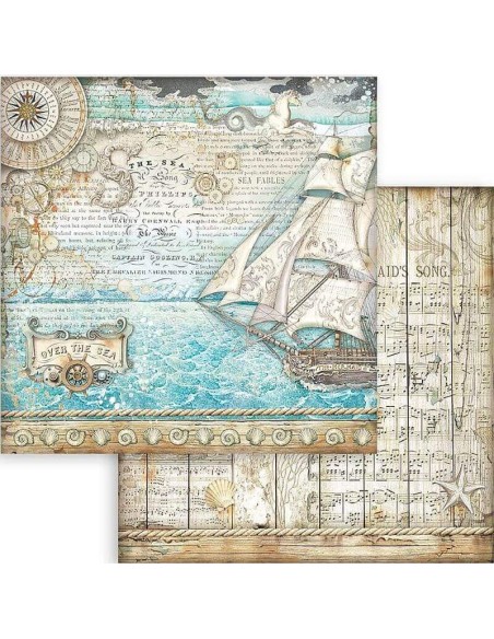 Veleros, mapas antiguos y la canción del mar. Perfecto para tus proyectos.