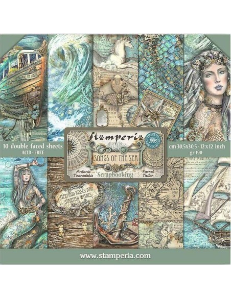 Este set de scrapbooking "Songs of the Sea" es perfecto para tus proyectos marinos.
