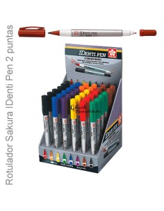 Rotulador Sakura Identi-Pen. Expositor de 36 unidades de doble punta, fina y extrafina