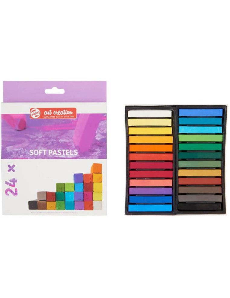 Pasteles suaves Talens Art Creation 24 colores — caja con los 24  barras colores visibles