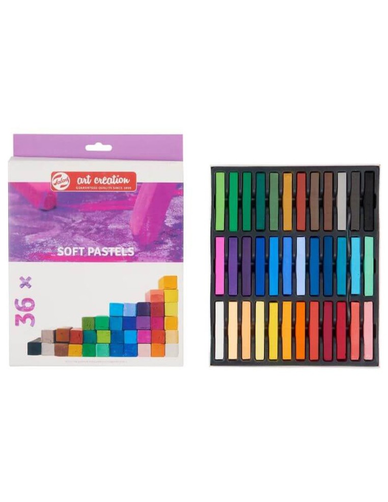 Pasteles suaves Talens Art Creation 24 colores — caja con los 36  barras colores visibles