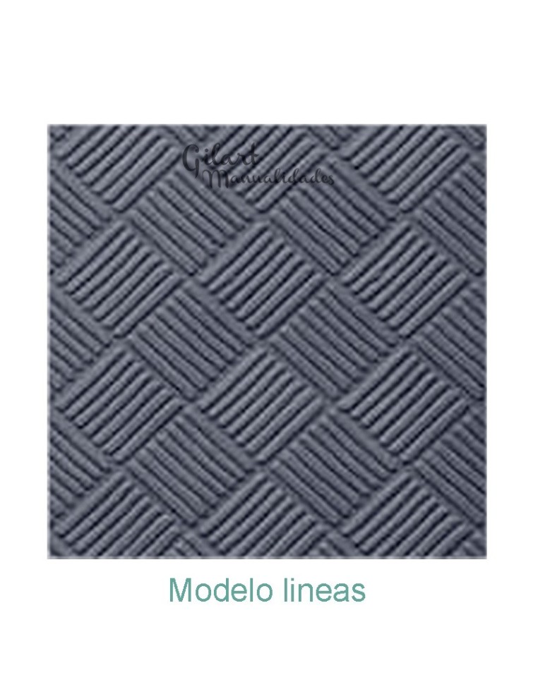 Placa de repujado, cuadro y líneas 120 x 120 mm para relieves en cuero, metal y plástico