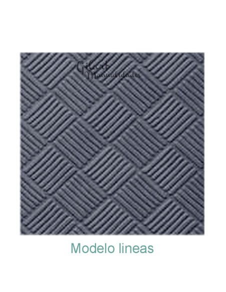 Placa de repujado, cuadro y líneas 120 x 120 mm para relieves en cuero, metal y plástico Placa de repujado, cuadro y líneas 120 x 120 mm para relieves en cuero, metal y plástico