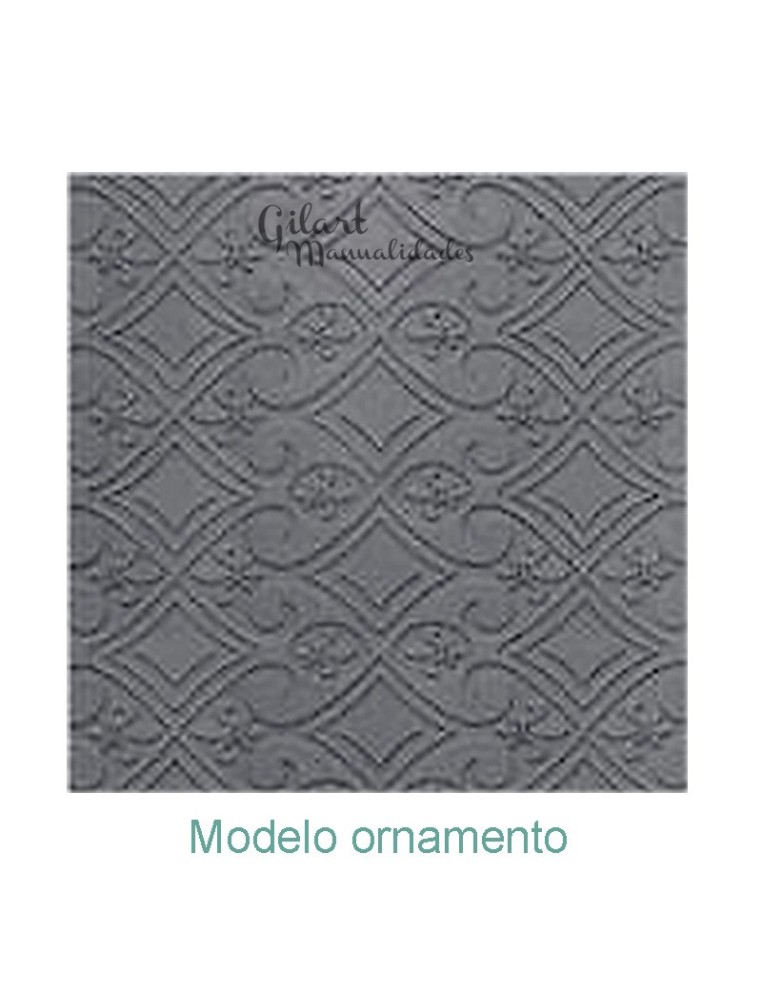 Placa de repujado ornamental 120 x 120 mm para crear relieves en cuero y metal.