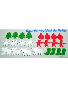 Fieltro figuras Navidad set 24 piezas para manualidades y decoración navideña.
