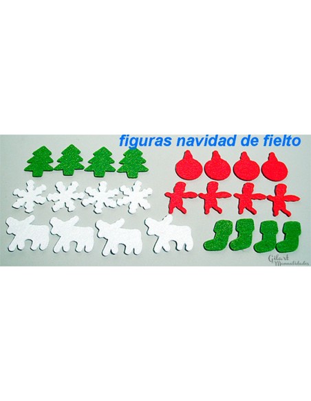 Fieltro figuras Navidad set 24 piezas para manualidades y decoración navideña. Fieltro figuras Navidad set 24 piezas para manualidades y decoración navideña.