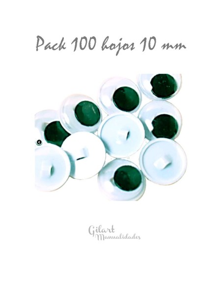 Ojos móviles redondos 10 mm bolsa 100 Uds. para dar vida a tus manualidades