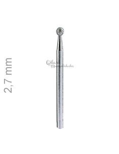 Punta de diamante 2,7 mm para pulido fino en vidrio y metales, precisión suprema.