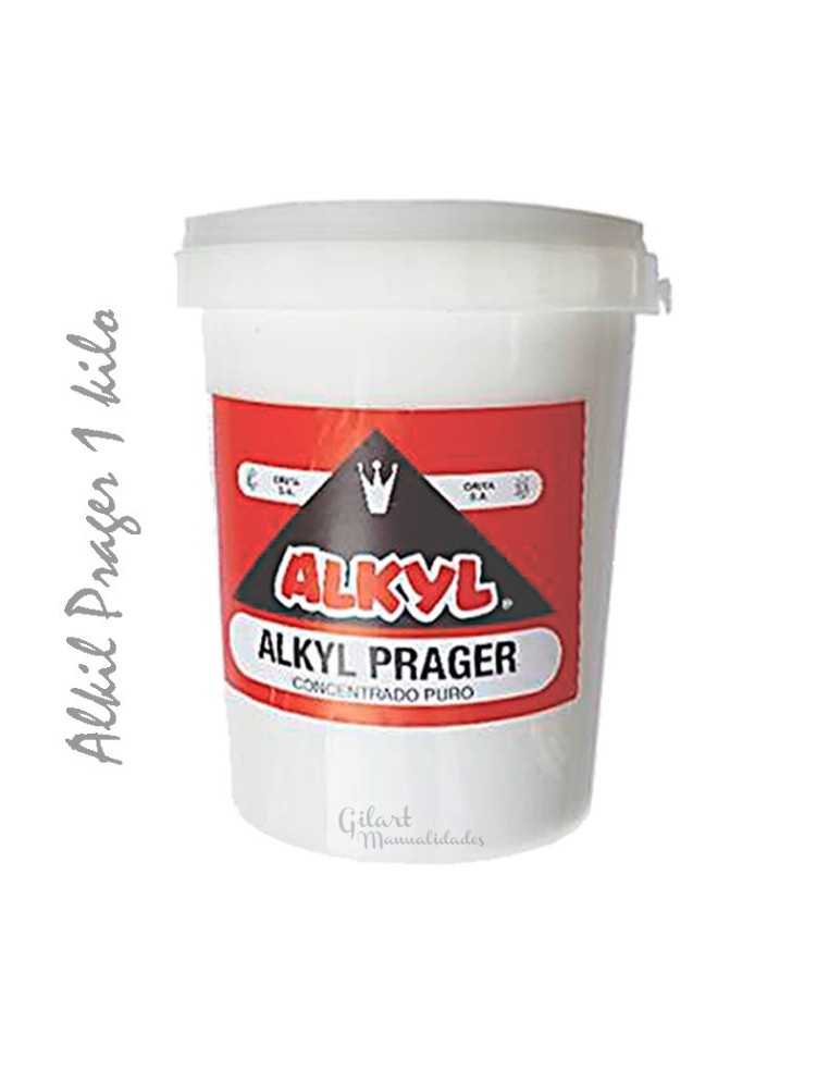 Cola blanca concentrada Alkyl Prager 1 kg, adhesivo multiuso para manualidades.