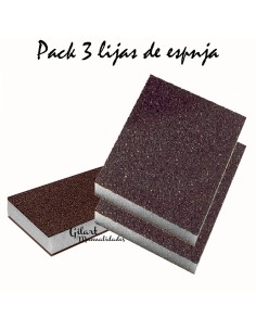 Kit de 3 esponjas lija fina de doble cara, la herramienta perfecta para tus proyectos en Gilart.