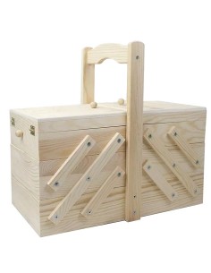 Costurero Extensible madera natural 29x32x16 cm, tu aliado para costura y arte.