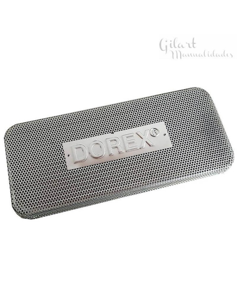 Estuche metálico con bolígrafo Dorex negro, práctico y elegante para uso diario