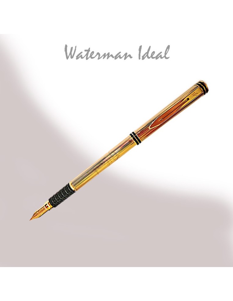 Pluma estilográfica Waterman Ideal chapada en oro de 18 K. Un clásico.