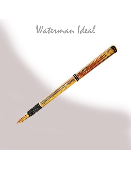 Pluma estilográfica Waterman Ideal chapada en oro de 18 K. Un clásico. Pluma estilográfica Waterman Ideal chapada en oro de 18 K. Un clásico.