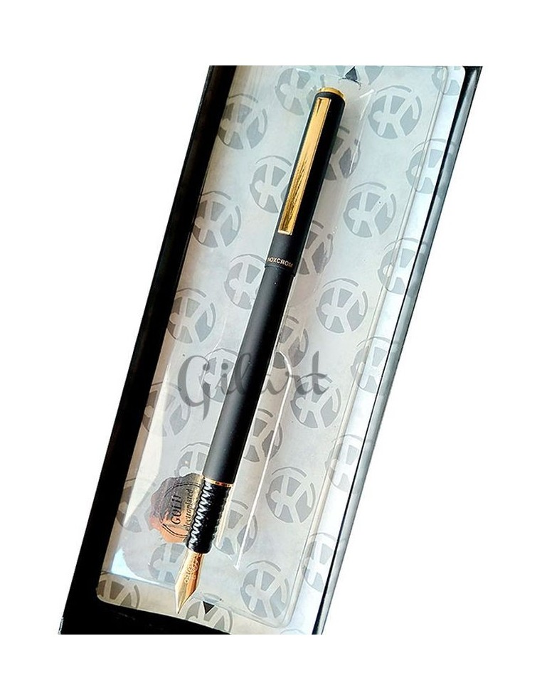 Pluma estilográfica Inoxcrom Sagittarius negra. Elegancia 24 K para tu escritura. 🖋️