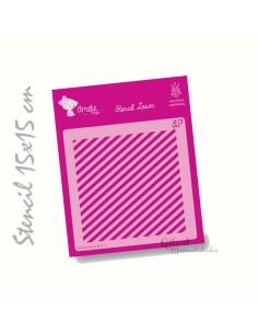 Plantilla Stencil Amelie Rayas Diagonales 15x15 cm para crear fondos y detalles.