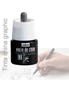 Tinta china negra Pebeo 45 ml, alta pigmentación y opacidad