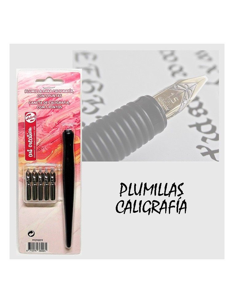 Detalle del set de caligrafía Talens Art Creation en uso, perfecto para trazos finos y escritura creativa.