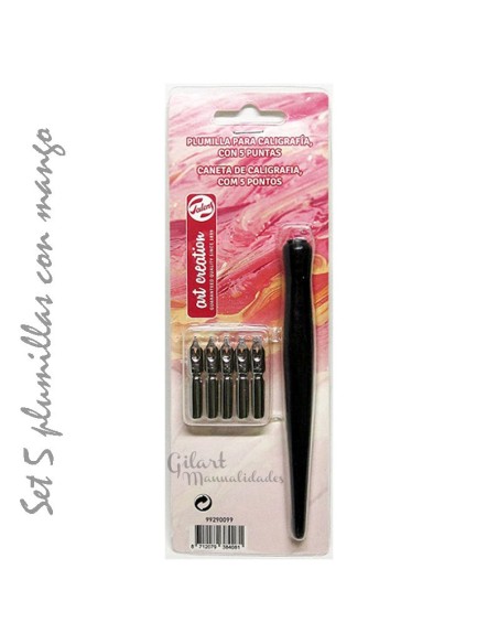 Set de caligrafía Talens Art Creation, que incluye un mango y cinco plumillas, ideal para iniciarse en la escritura artística.