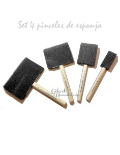 Set de pinceles planos de esponja Gilart para pintura acrílica y estarcido